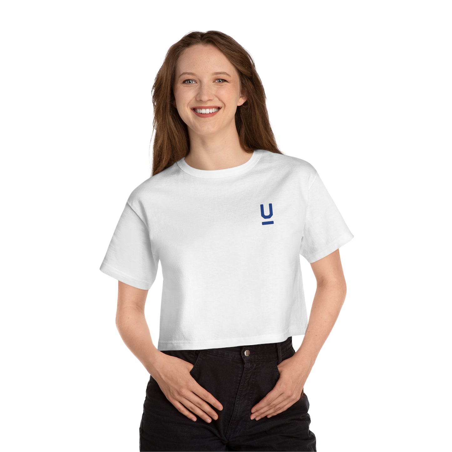 Camiseta corta para mujer - logo azul