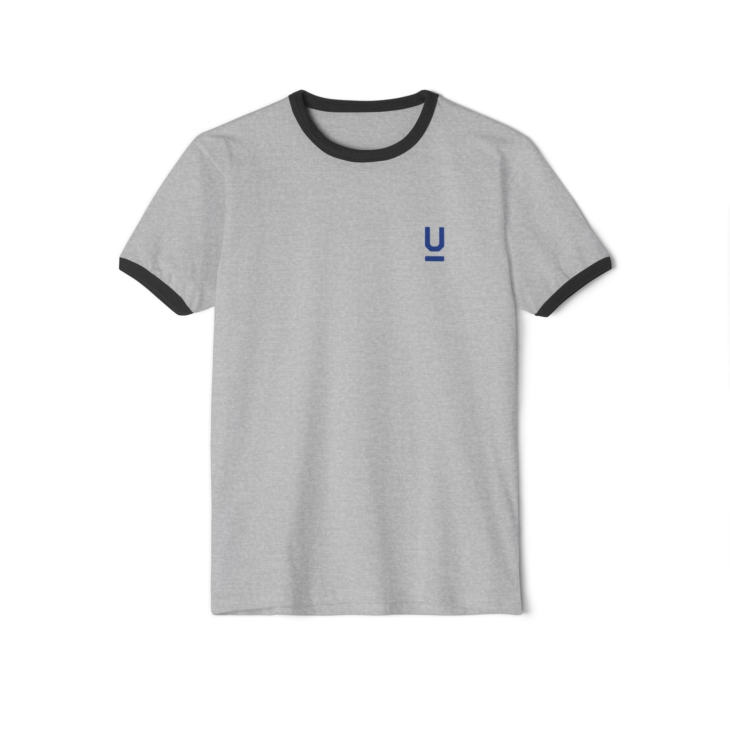 Camiseta unisex con ribetes de algodón - logo azul